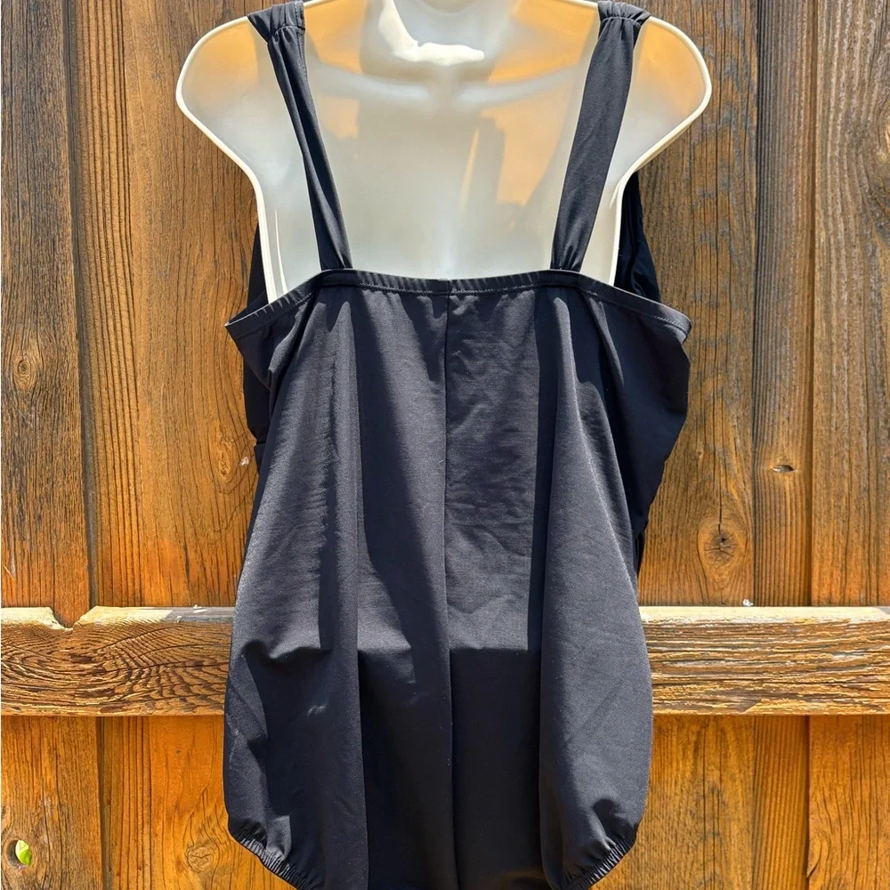 Lands' End Grecian SlenderSuit New Without Tags. Black One-Piece 20W - Picture 2 of 4